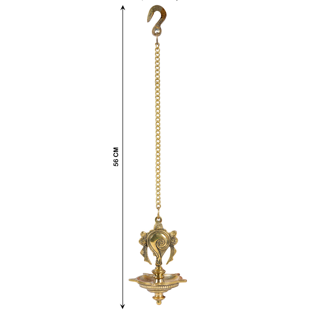 Divine Glow: Handcrafted Brass Hanging Deepam (Oil Lamp)
