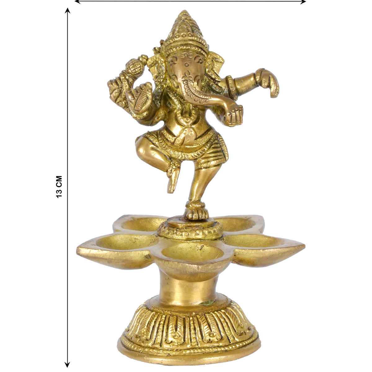 Handcrafted Brass Ganesha Lotus Oil Lamp