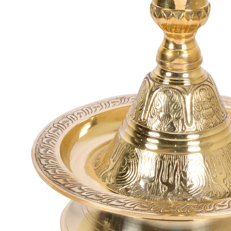 Mayur Deepak: Handcrafted Brass Peacock Standing Oil Lamp