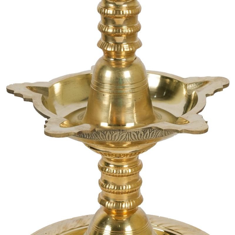 Magnificent Light: Handcrafted Brass Three-Tiered Peacock Oil Lamp