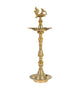 Handcrafted Brass Peacock Vilakku: The Traditional Five-Spout Oil Lamp