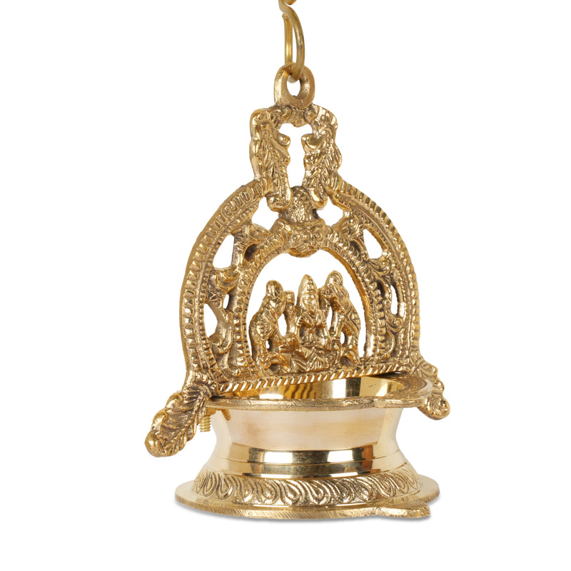 Eternal Glow: Handcrafted Brass Gajalaxmi Hanging Deepam