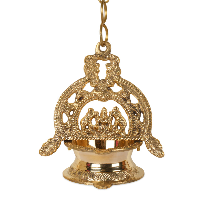Eternal Glow: Handcrafted Brass Gajalaxmi Hanging Deepam
