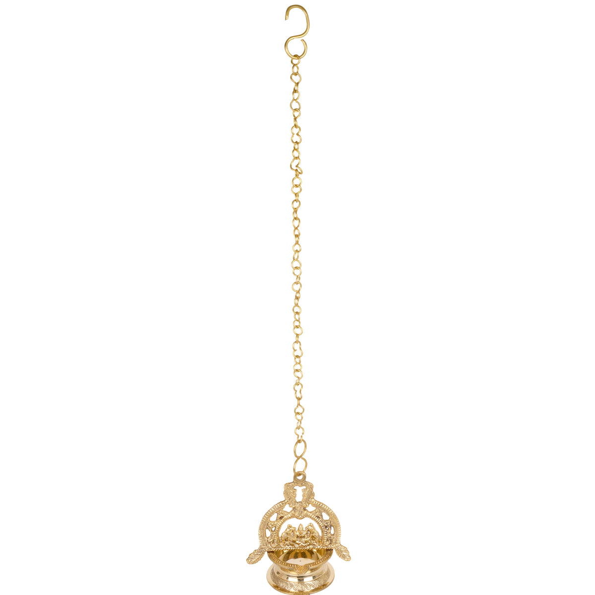Eternal Glow: Handcrafted Brass Gajalaxmi Hanging Deepam