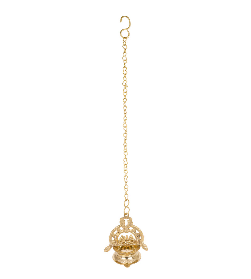 Eternal Glow: Handcrafted Brass Gajalaxmi Hanging Deepam