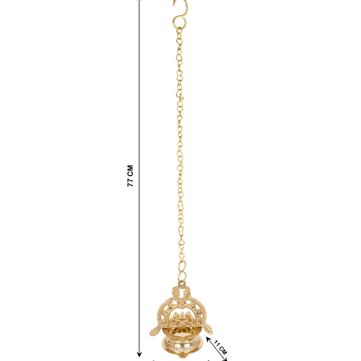 Eternal Glow: Handcrafted Brass Gajalaxmi Hanging Deepam