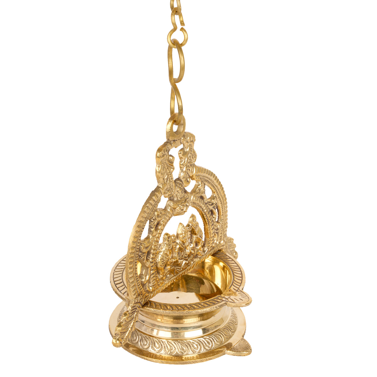 Eternal Glow: Handcrafted Brass Gajalaxmi Hanging Deepam