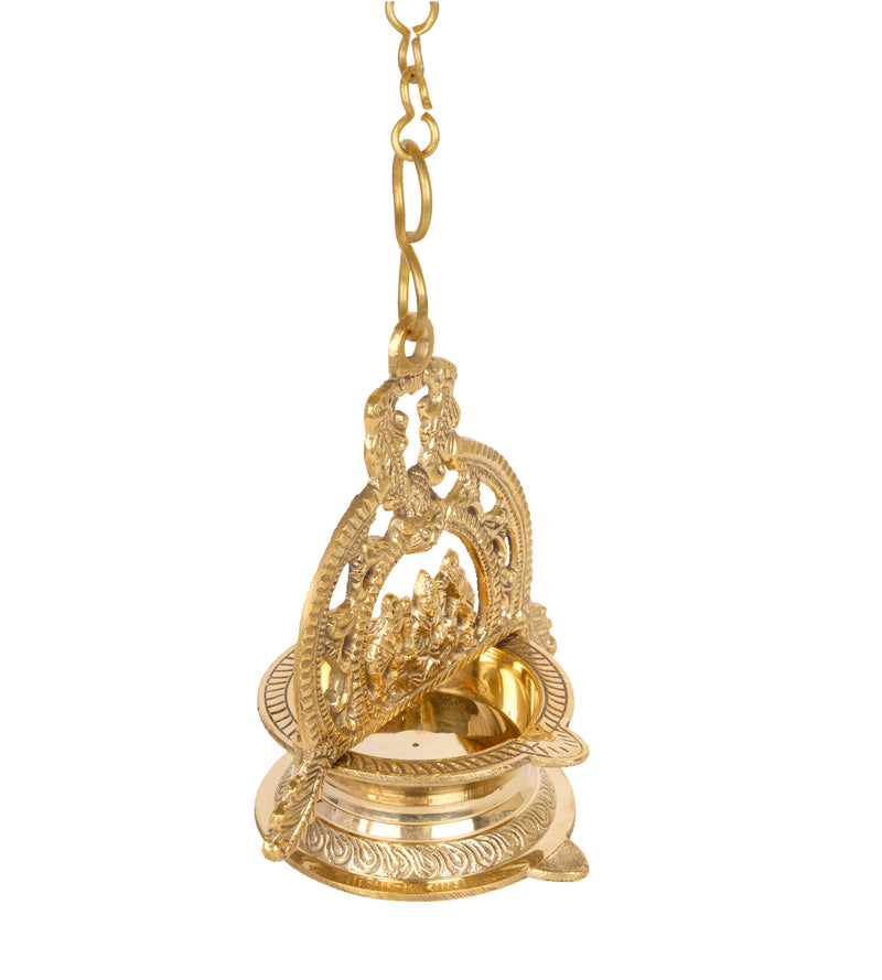 Eternal Glow: Handcrafted Brass Gajalaxmi Hanging Deepam