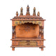 Hand-Carved Wooden Wall-Mounted Temple with Copper Finish