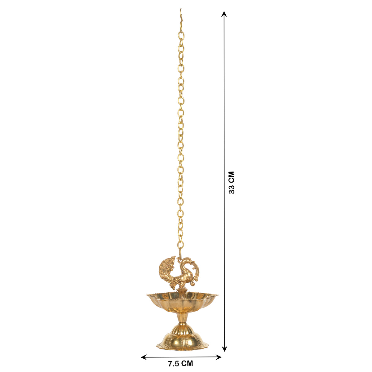 Handcrafted Traditional Brass Thookkuvilakku | Hanging Peacock Oil Diya