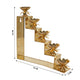 Handcrafted Traditional Brass 5-Tier Step Diya Stand | Lotus Multi-Level Wall Sconce