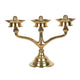 Handcrafted Traditional Brass 3-Branch Candelabra Diya | Triple Altar Oil Lamp