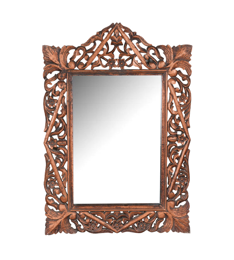 Jharoka Grace Frames - Intricately Carved Wooden Mirror Frames Inspired by Traditional Indian Arches