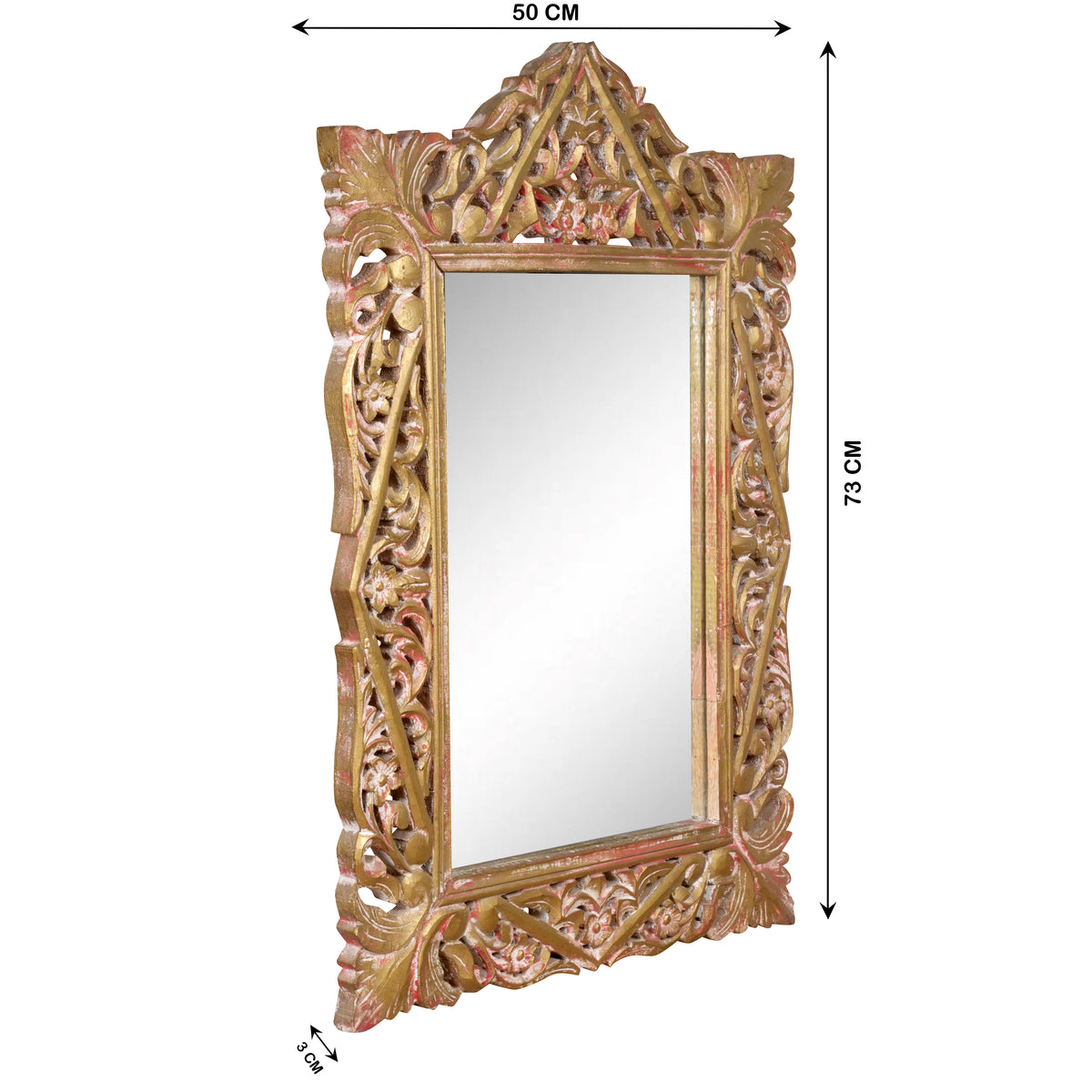 Jharoka Grace Frames - Intricately Carved Wooden Mirror Frames Inspired by Traditional Indian Arches