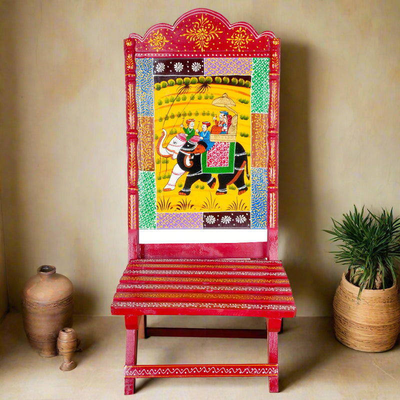 Handcrafted Brown Wooden Chair – Rustic Elegance