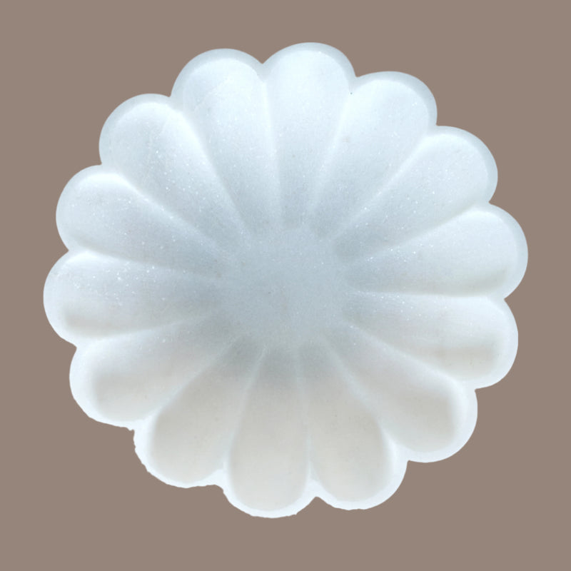 Hand-Carved White Marble Lotus Flower Bowl | Decorative Stone Bowl for Home Decor