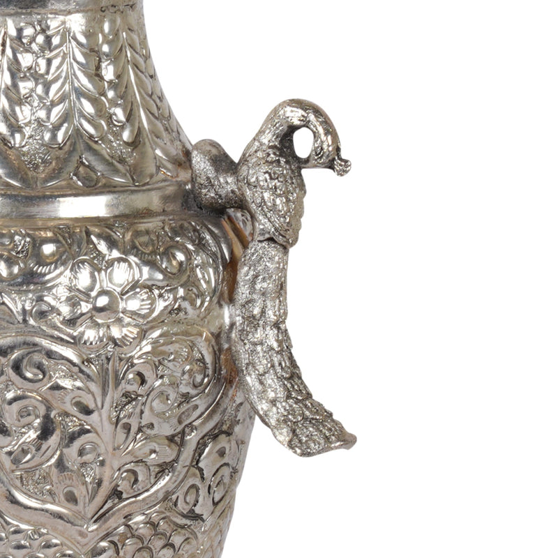 Handcrafted Chitai Flower Silver-Plated Brass Vase – Traditional Rajasthani Chitai Design