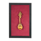 Handcrafted Traditional Brass Bala Krishna Spoon Framed Art | Crimson Red Shadow Box