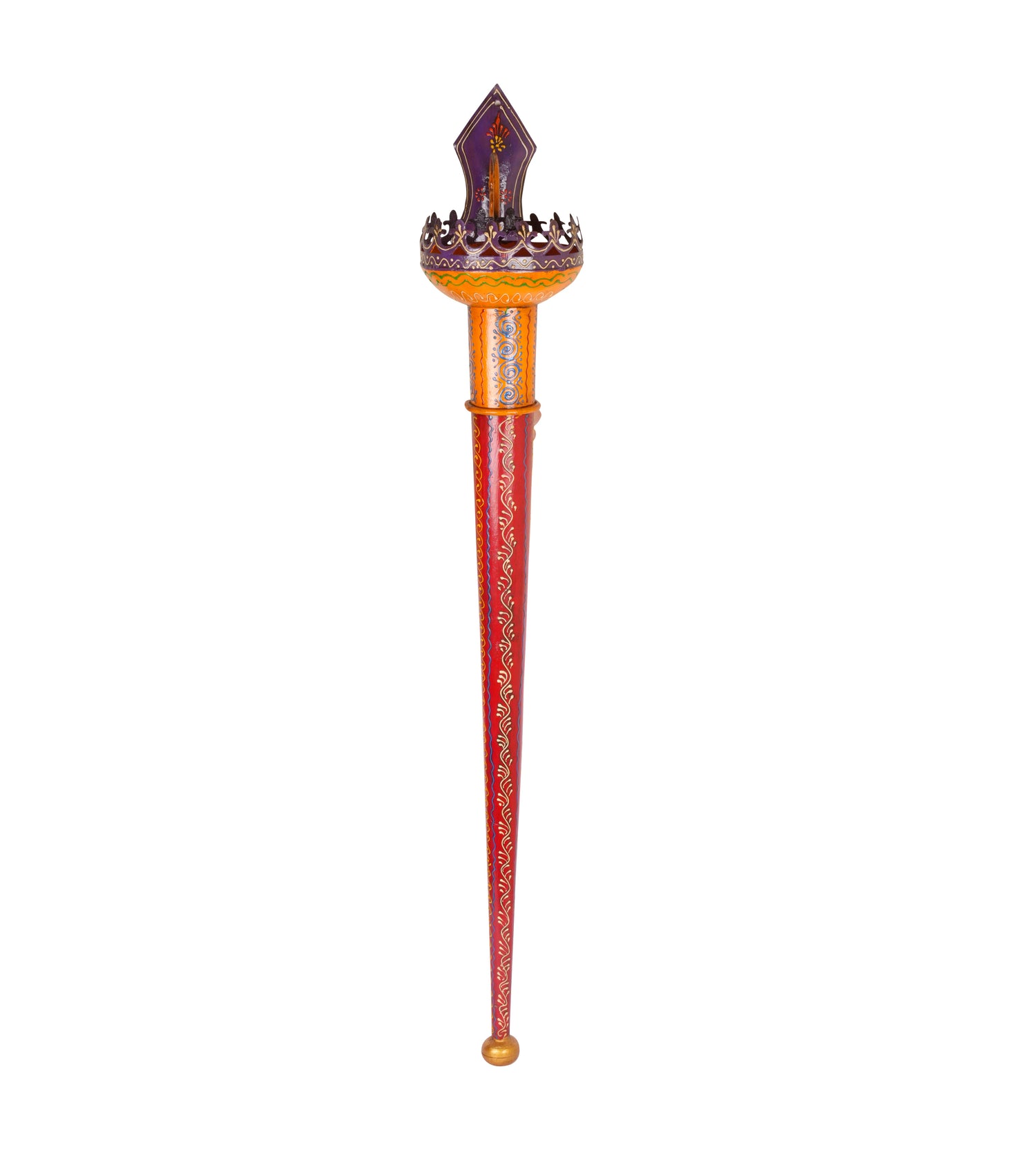 Handcrafted Metal Mashal – Traditional Indian Torch for Home Decor
