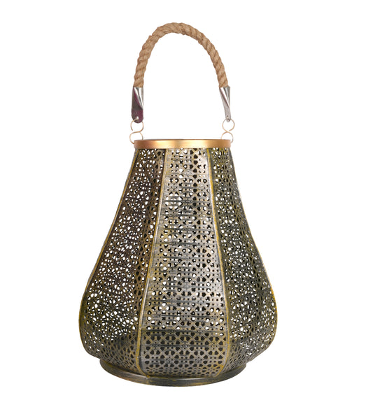 Vintage-Style Metal Lantern – Decorative Lantern with Handle