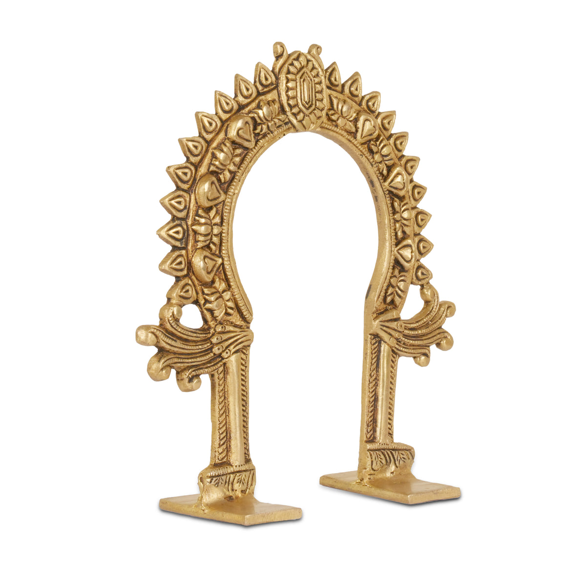 Petite Brass Prabhavali with Lotus & Ornate Motifs