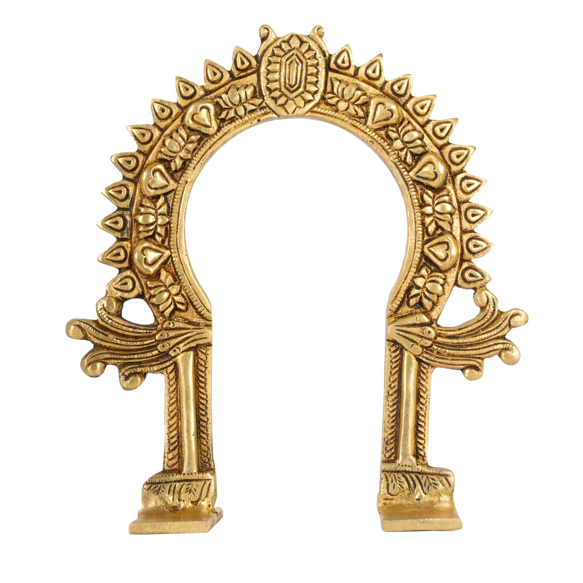 Petite Brass Prabhavali with Lotus & Ornate Motifs