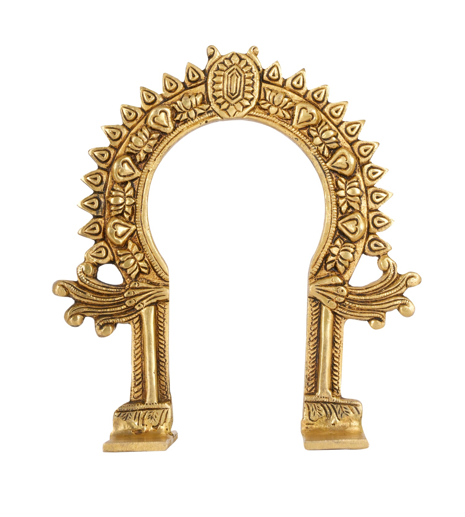 Petite Brass Prabhavali with Lotus & Ornate Motifs