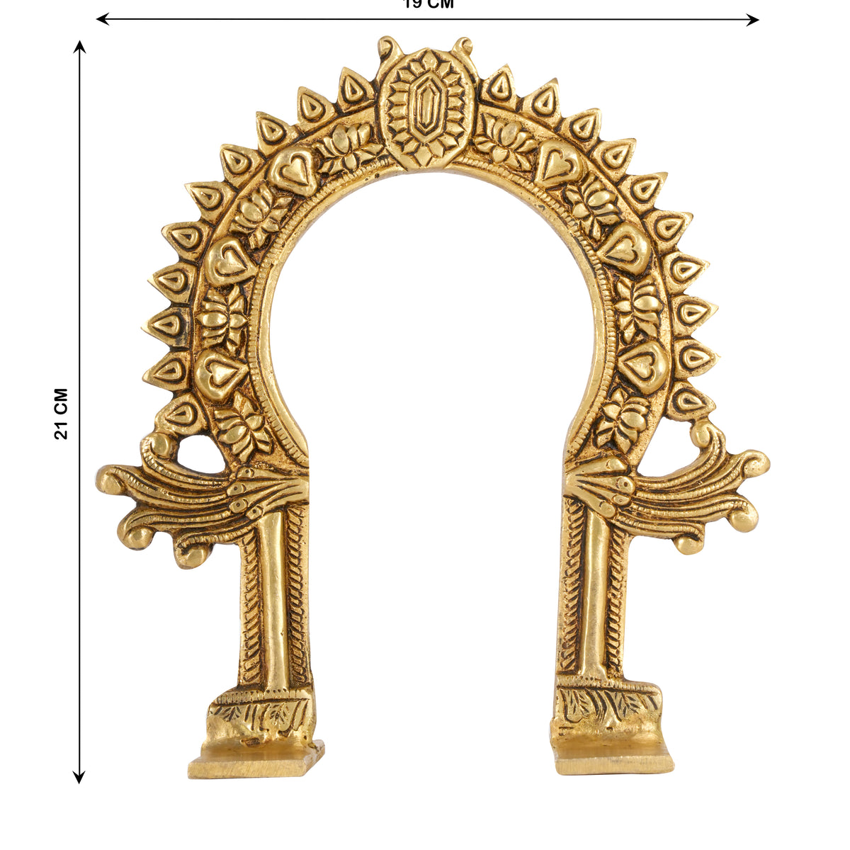 Petite Brass Prabhavali with Lotus & Ornate Motifs
