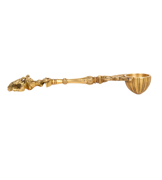 Divine Lord Ganesha Brass Ritual Spoons