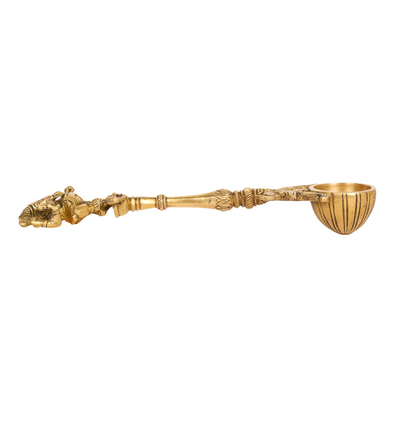 Divine Lord Ganesha Brass Ritual Spoons