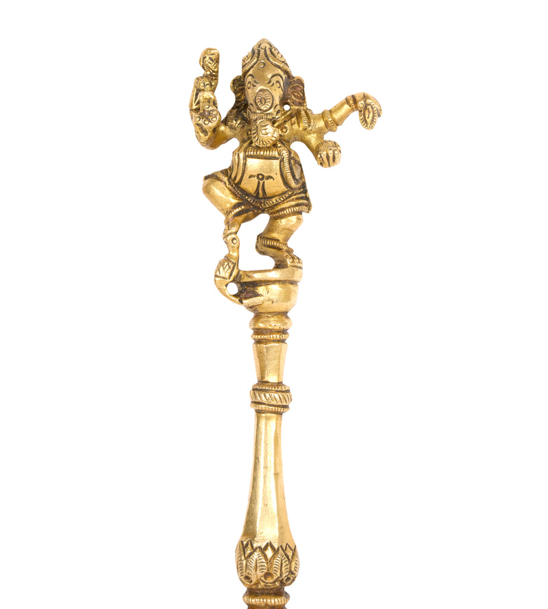 Divine Lord Ganesha Brass Ritual Spoons