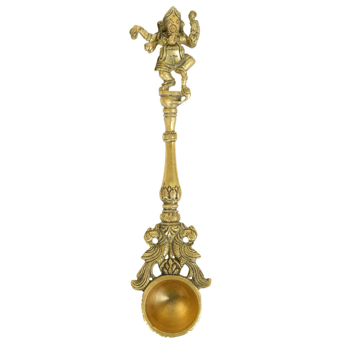 Divine Lord Ganesha Brass Ritual Spoons