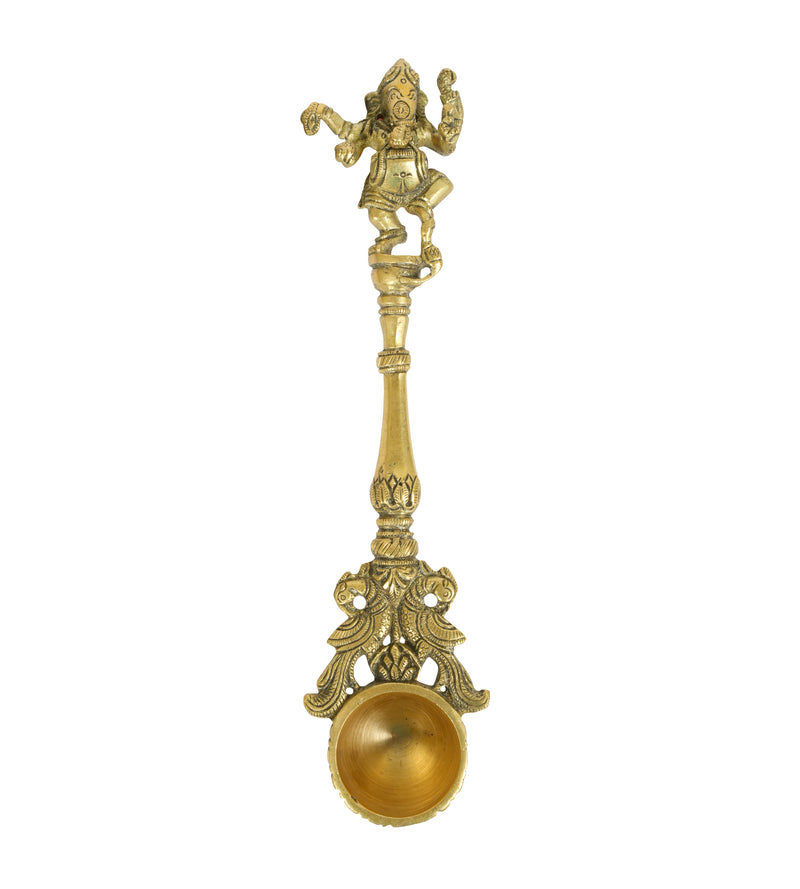 Divine Lord Ganesha Brass Ritual Spoons