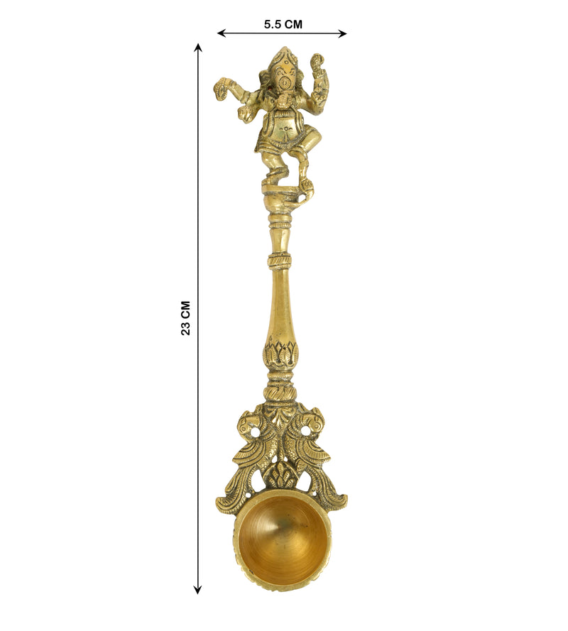 Divine Lord Ganesha Brass Ritual Spoons