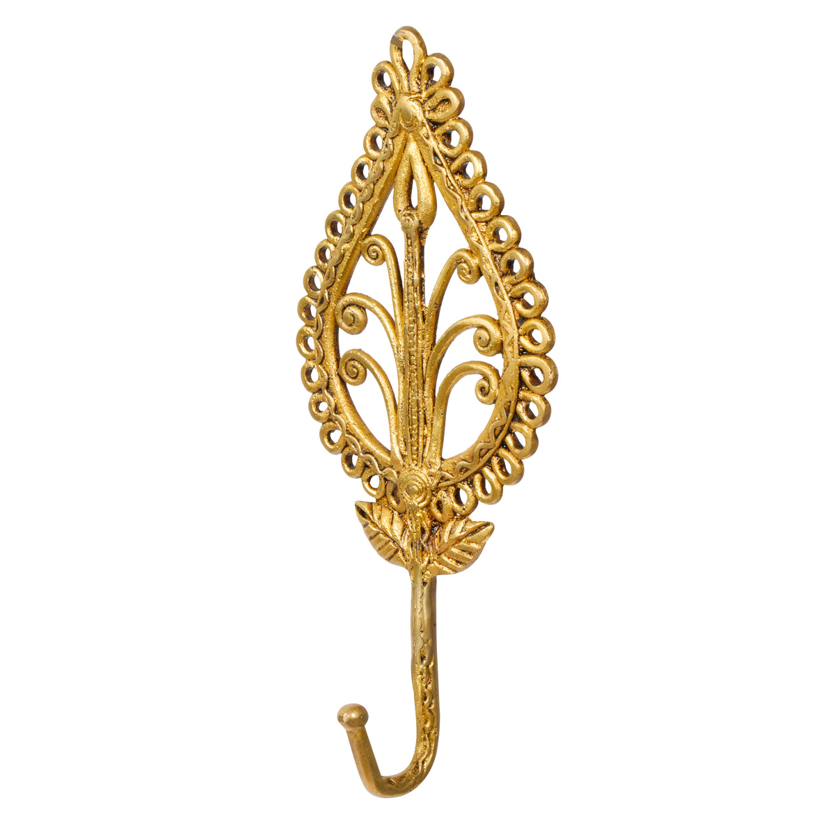 Handcrafted Brass Leaf Wall Hook