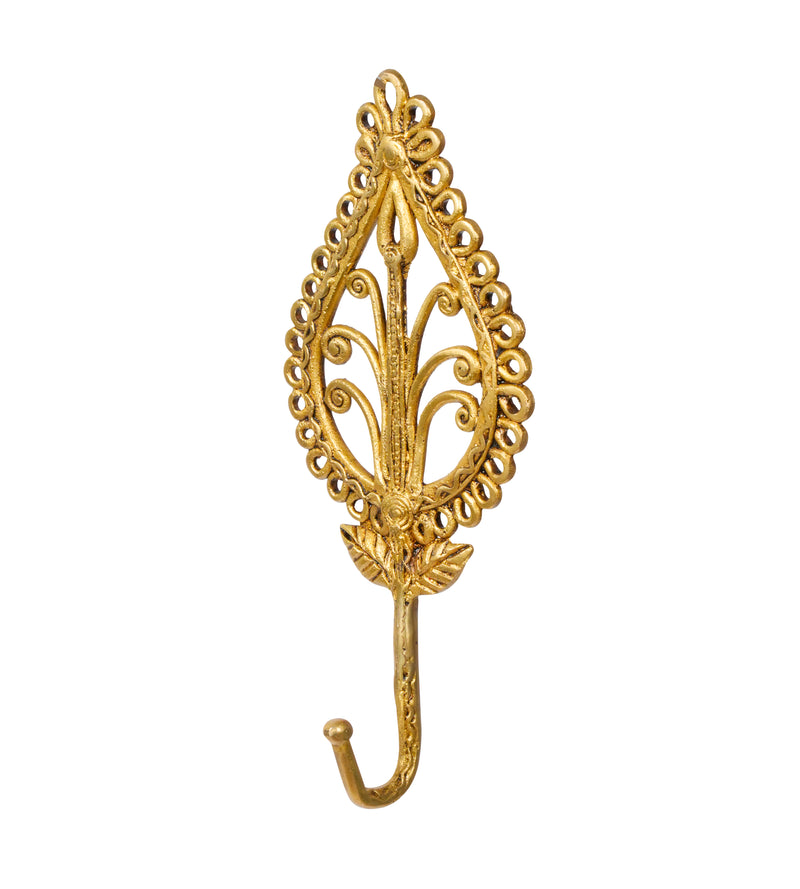 Handcrafted Brass Leaf Wall Hook