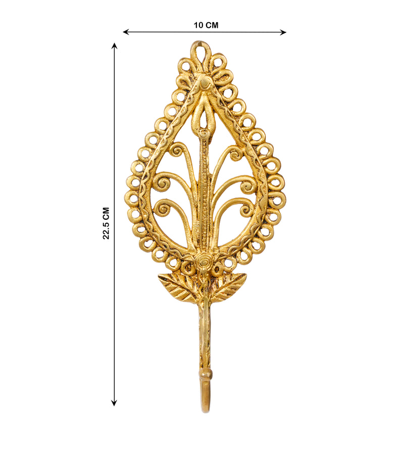 Handcrafted Brass Leaf Wall Hook