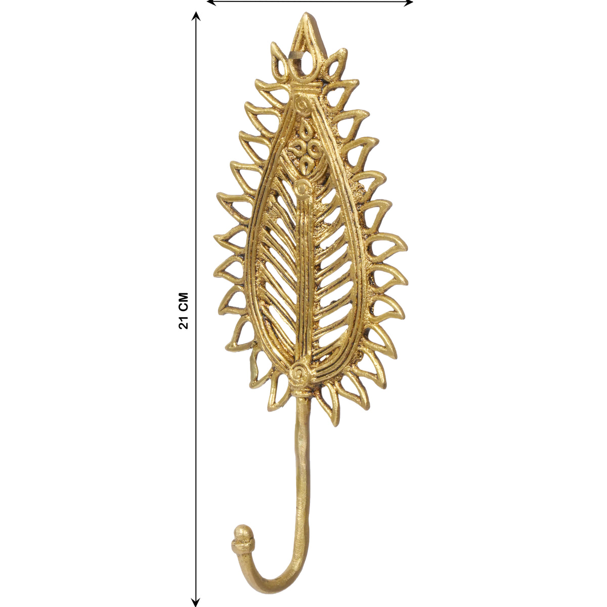 Handcrafted Brass Palm Leaf Wall Hooks