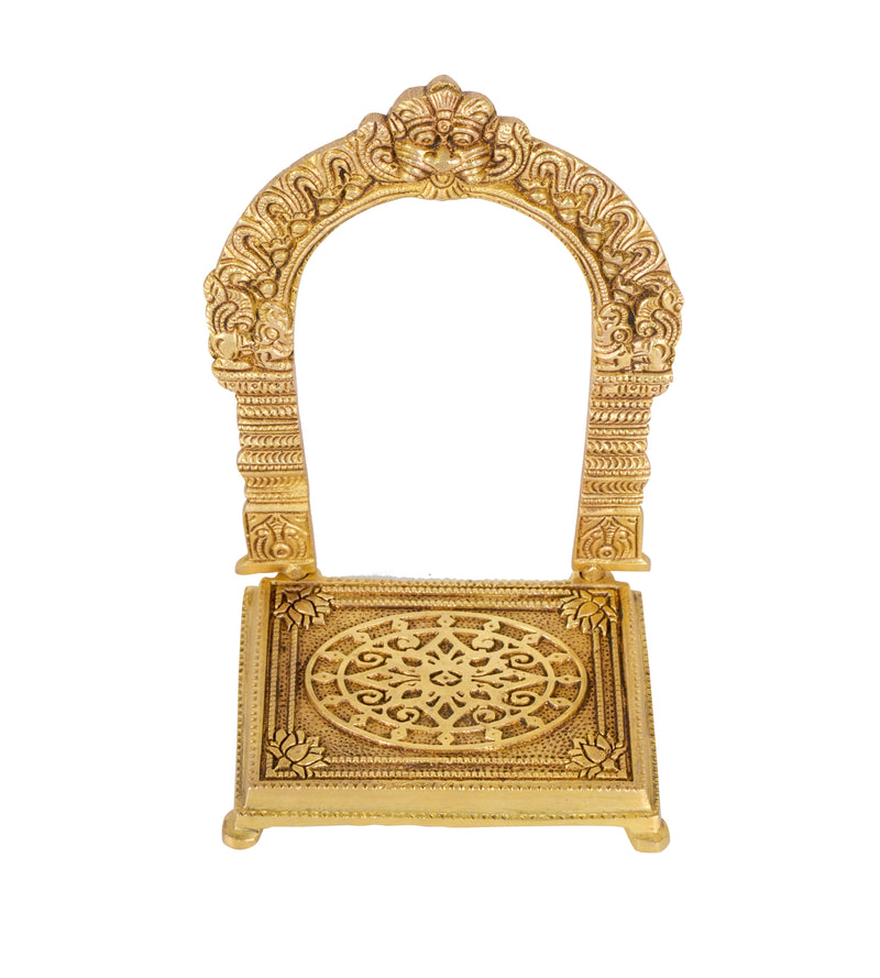 Brass Yali Prabhavali with Base – A Divine Frame for Idols