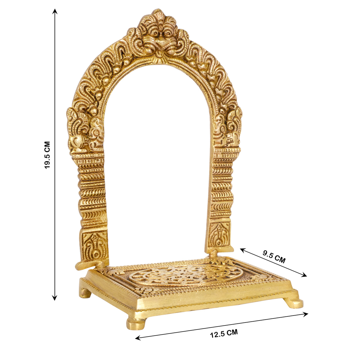Brass Yali Prabhavali with Base – A Divine Frame for Idols