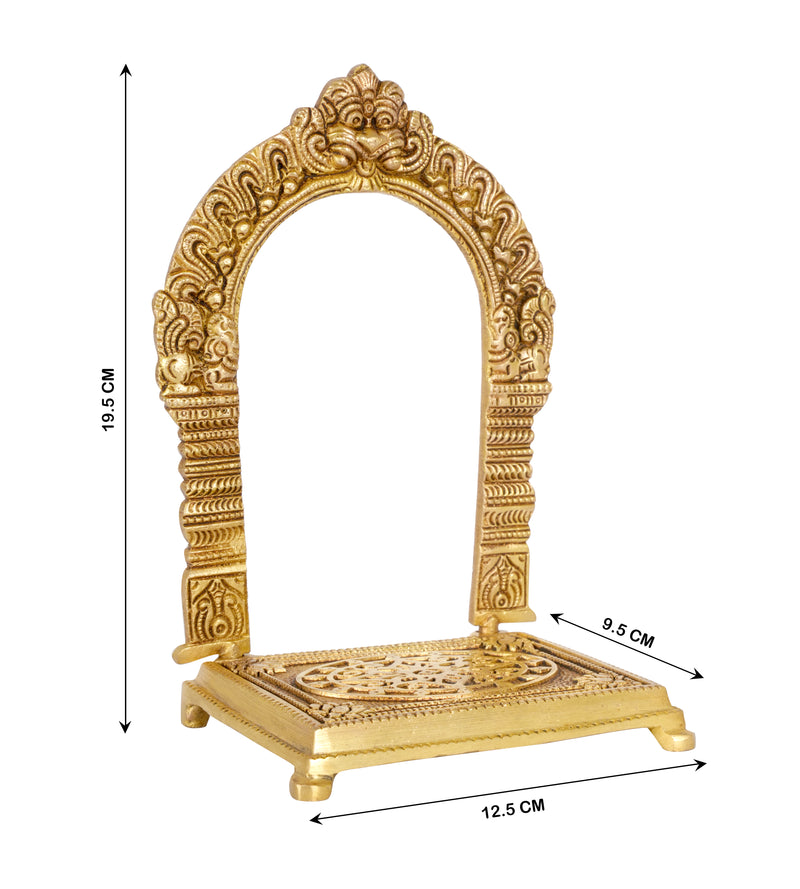 Brass Yali Prabhavali with Base – A Divine Frame for Idols