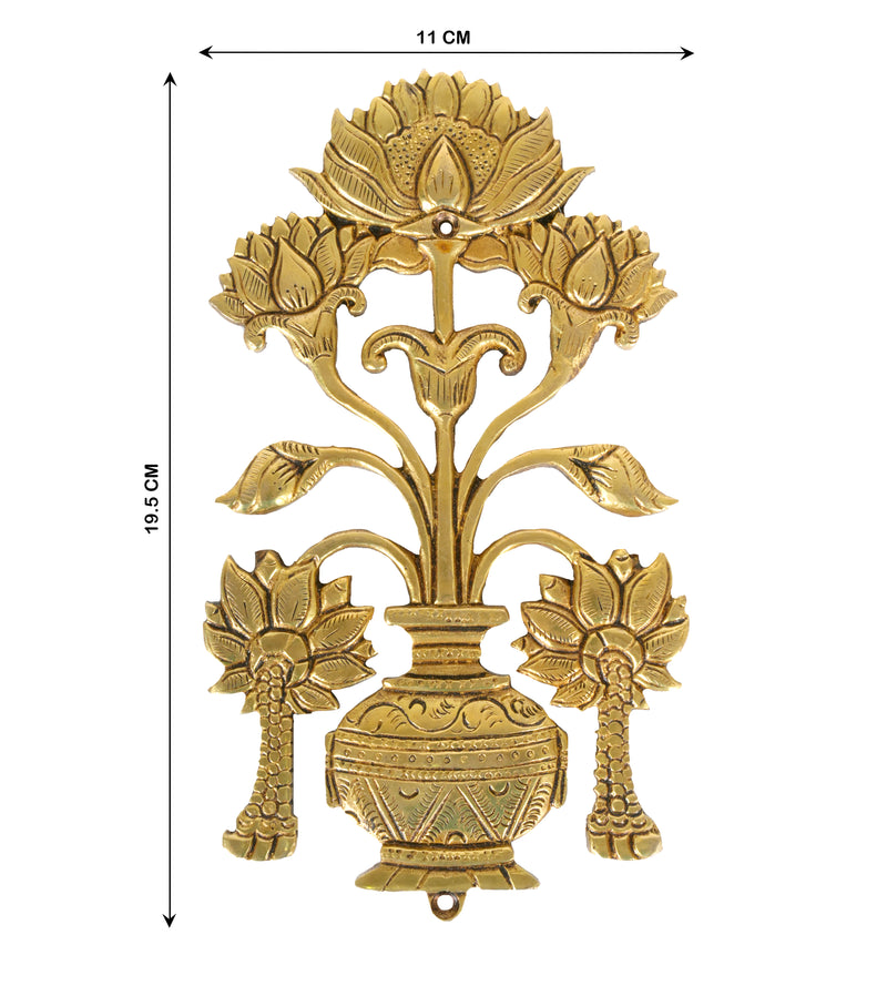 Handcrafted Floral Motif Brass Wall Decor