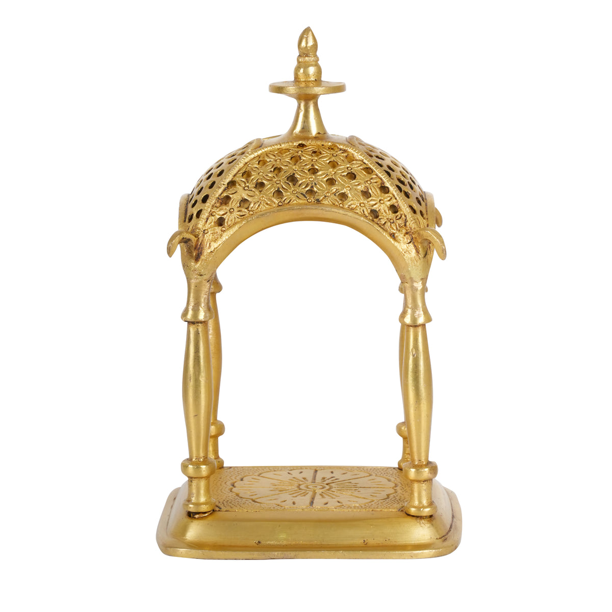 Brass Miniature Canopy Shrine – Handcrafted Heritage Accent