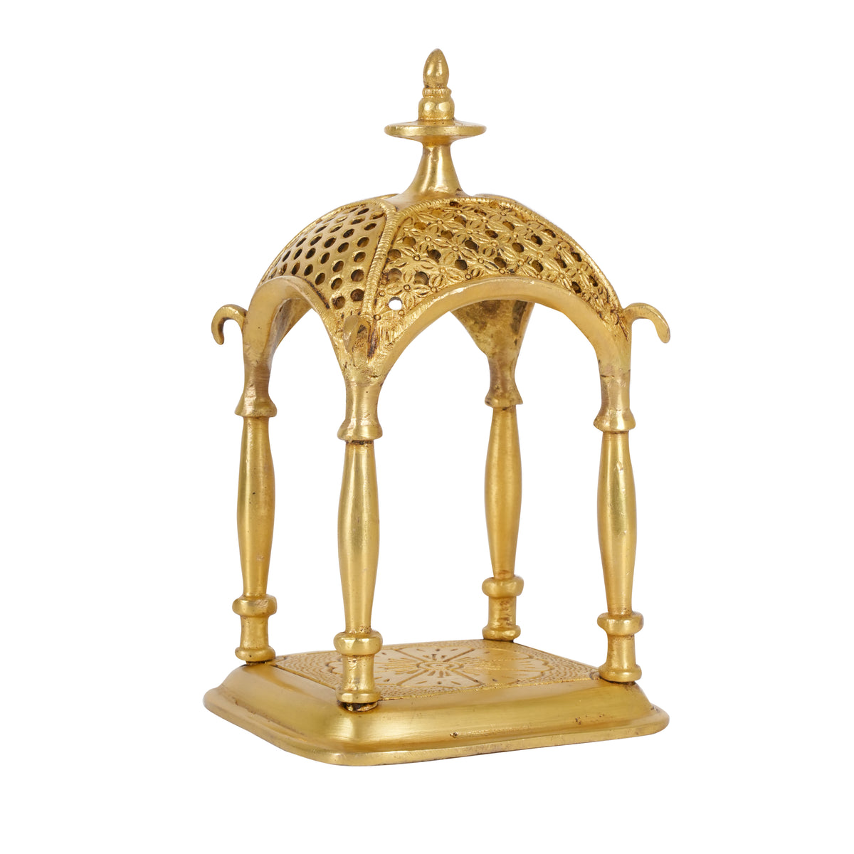 Brass Miniature Canopy Shrine – Handcrafted Heritage Accent
