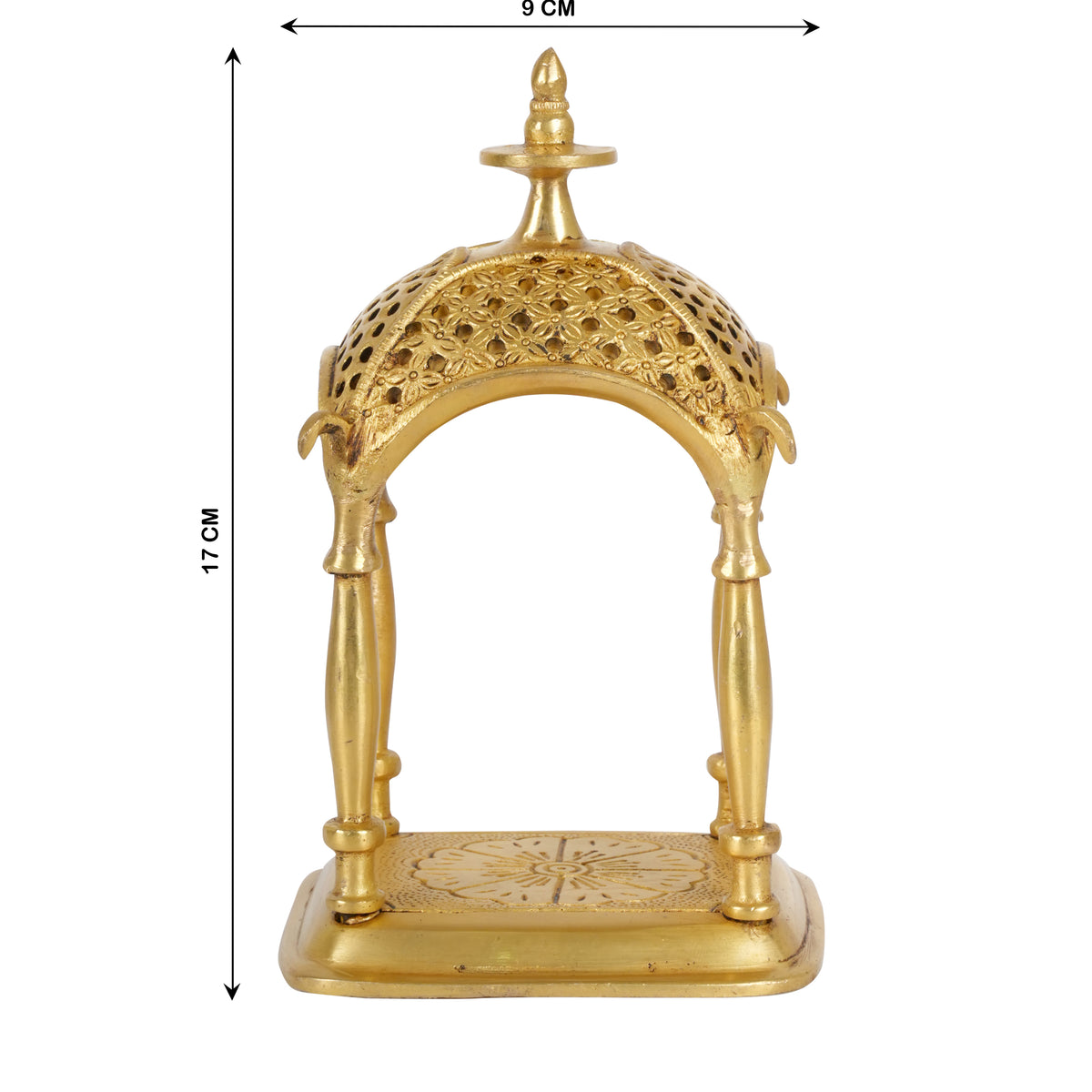 Brass Miniature Canopy Shrine – Handcrafted Heritage Accent