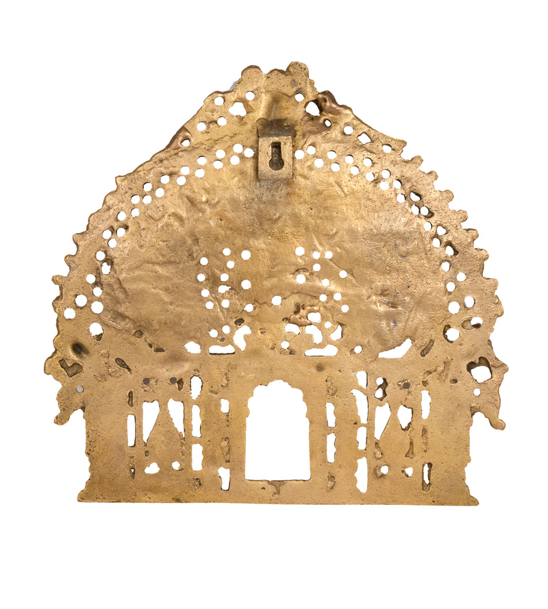 Handcrafted Indian Brass Prabhavali Wall Hanging| Temple Arch with Naga & Divine Motifs