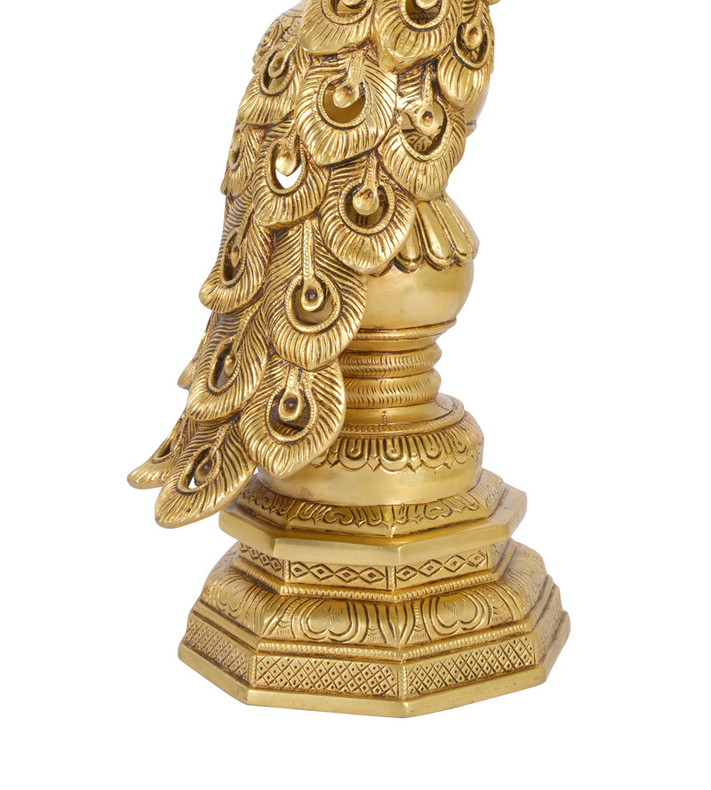 Handcrafted Indian Brass Peacock Statue | Symbol of Grace & Prosperity