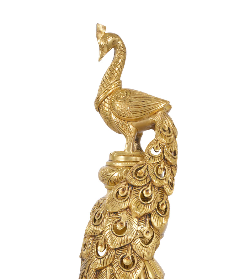 Handcrafted Indian Brass Peacock Statue | Symbol of Grace & Prosperity