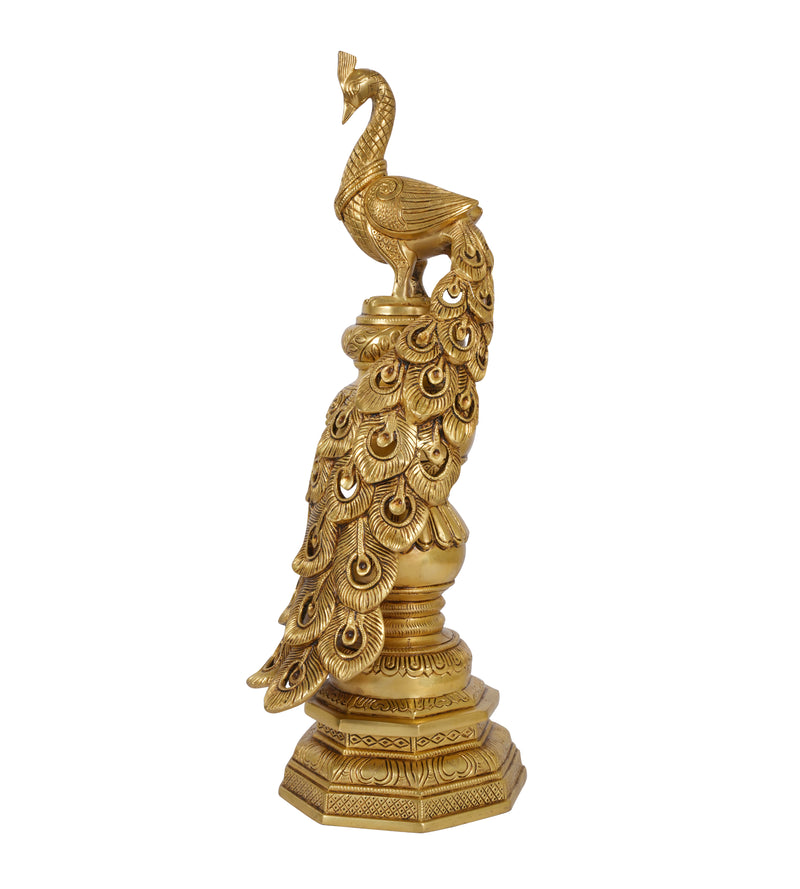 Handcrafted Indian Brass Peacock Statue | Symbol of Grace & Prosperity