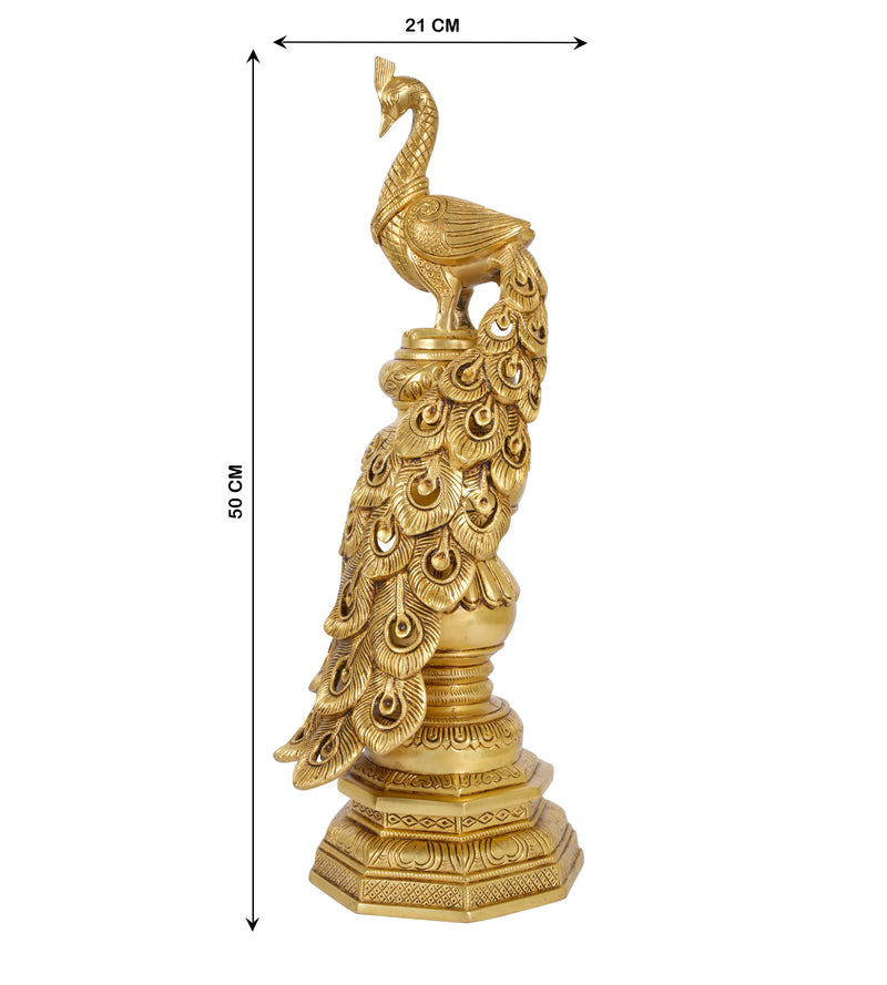Handcrafted Indian Brass Peacock Statue | Symbol of Grace & Prosperity
